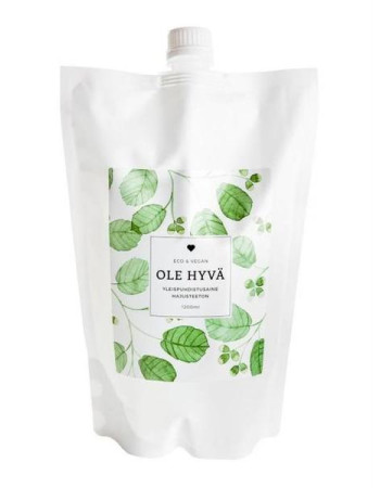 Ole hyvä yleispesuaine Hajusteeton täyttöpussi 1200ml