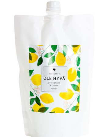 Ole Hyvä Pyykkietikka Sitruuna Täyttöpussi 1200ml 