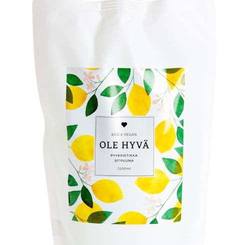 Ole Hyvä Pyykkietikka Sitruuna Täyttöpussi 1200ml 
