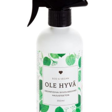Ole Hyvä Desinfioiva Siivoussuihke Hajusteeton 350ml 