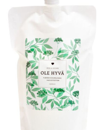 Ole hyvä yleissivoussuihke hajusteeton täyttöpakkaus 1200ml 