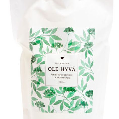 Ole hyvä yleissivoussuihke hajusteeton täyttöpakkaus 1200ml 
