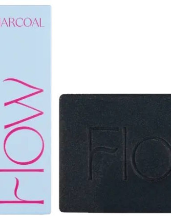 Flow Cosmetics Activated Charcoal -palasaippua kasvoille ja vartalolle 120g