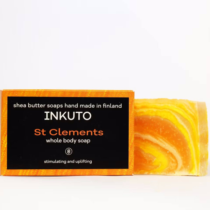 Inkuto shea butter soap St. Clements palasaippua