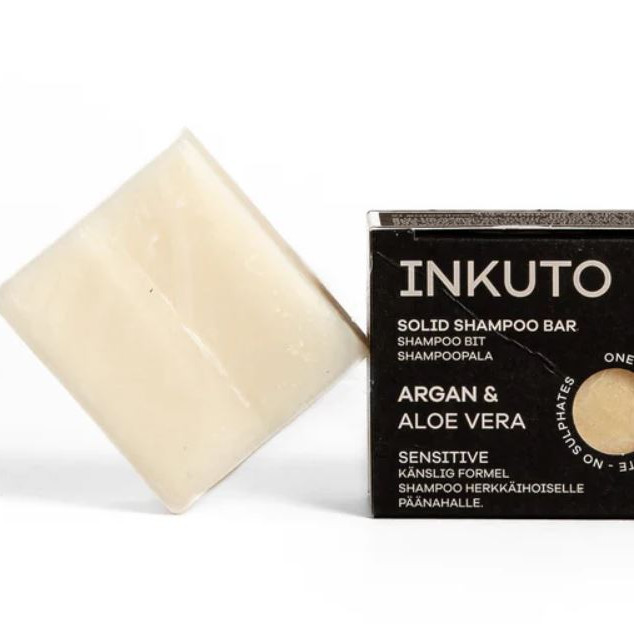 INKUTO Argan & aloe vera Shampoopala 64g Herkkä päänahka