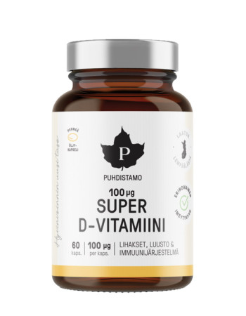 Puhdistamo super D-vitamiini 60 kaps ALKUVUODE ETU (norm.11,95€)