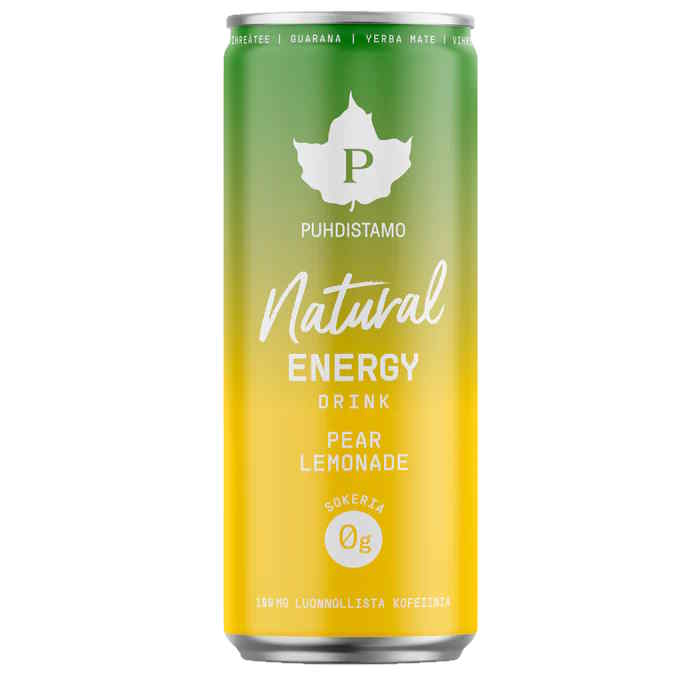 Puhdistamo Natural Energy Drink 330ml Pear Lemonade energiajuoma