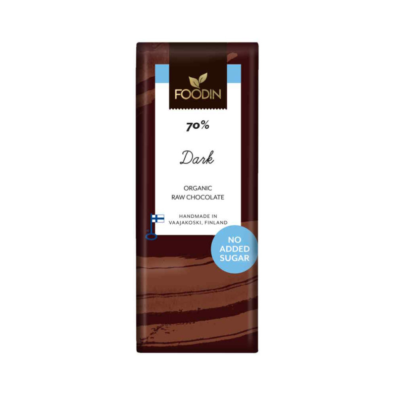 Foodin 70% Dark raakasuklaa 40g sokeroimaton, luomu 