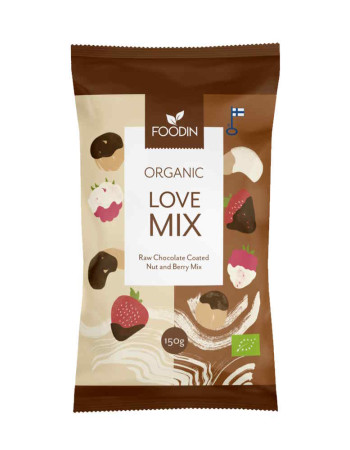 Foodin Love Mix raakasuklaa pähkinä-marjasekoitus luomu 150g