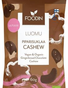 Foodin Piparisuklaacashew, luomu 60g 