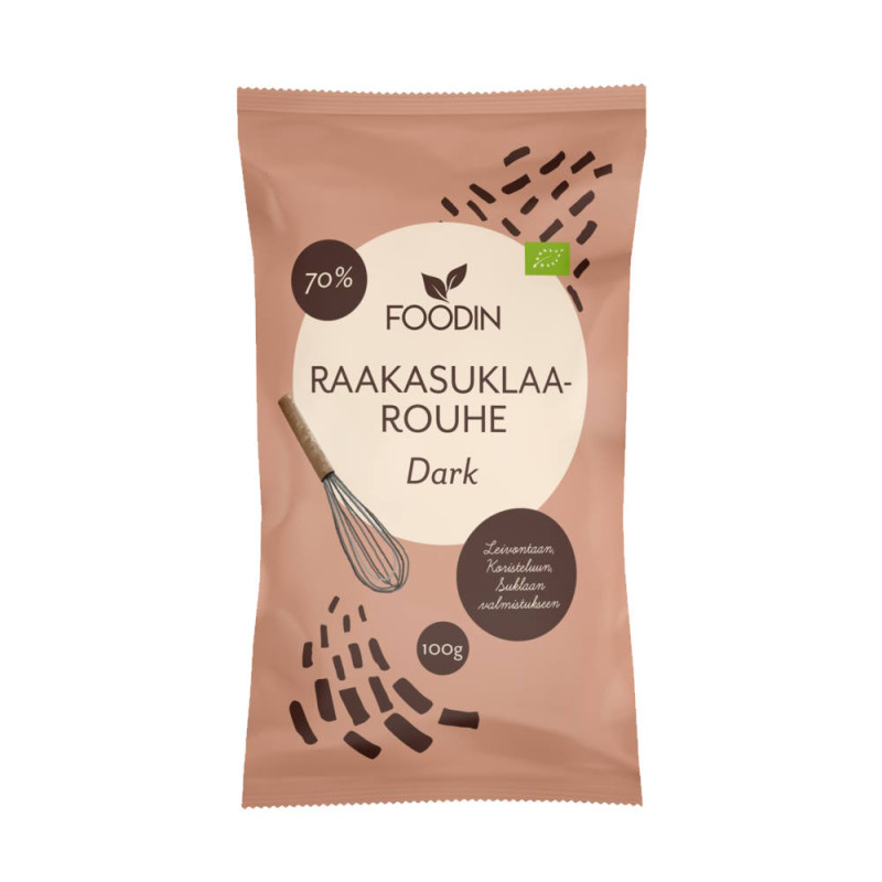 Foodin Raakasuklaarouhe Dark 70% 100g luomu