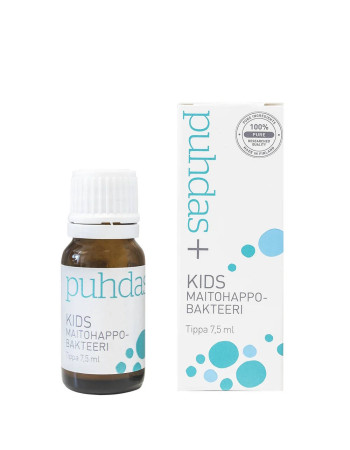 Puhdas+ Maitohappobakteeri tippa KIDS 7,5ml (päiväys 31.1.26)