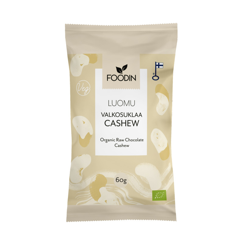 Foodin valkosuklaa cashew 60g