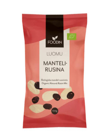 Foodin manteli-rusinasekoitus luomu 100g