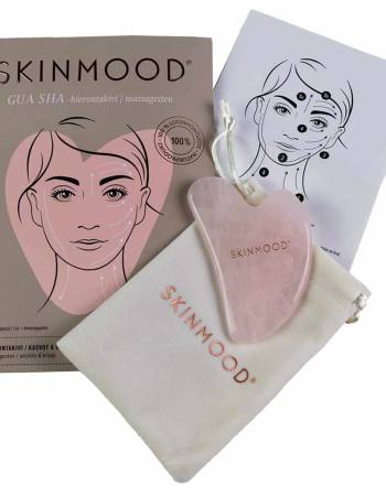 Skin Mood Gua sha Beauty Tool ruusukvartsi + pussi