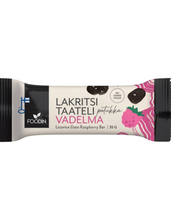 Foodin lakritsitaatelipatukka vadelma 35g