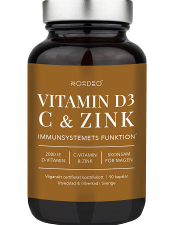 Nordbo D3, C-vitamin & Zinc 90 kaps