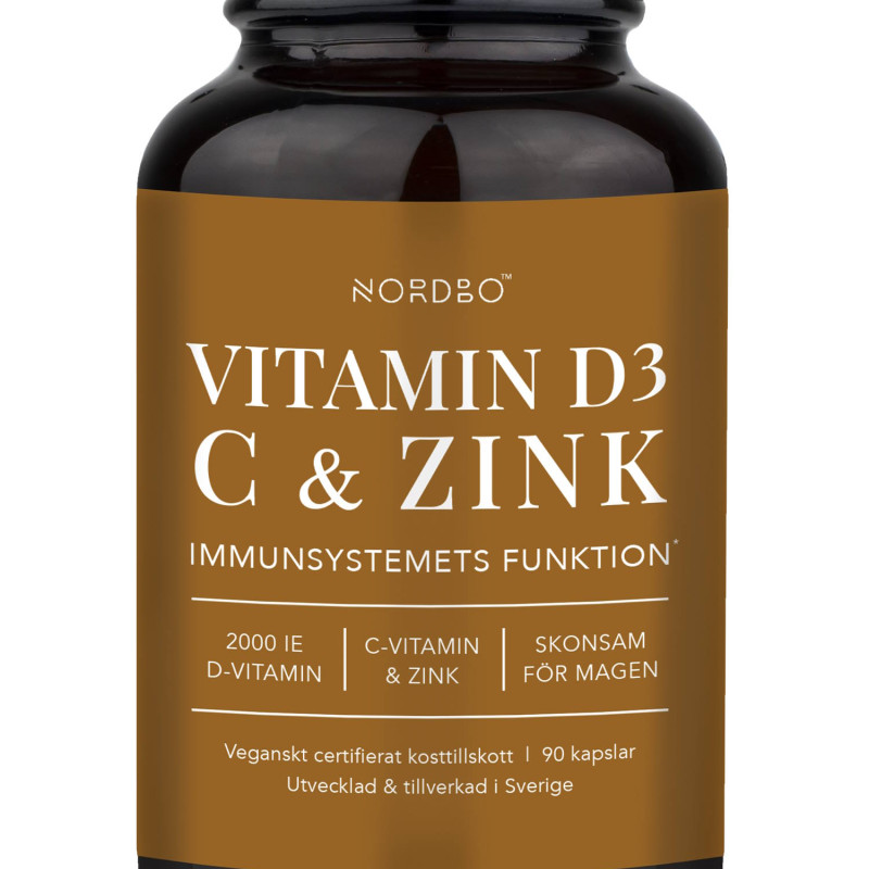 Nordbo D3, C-vitamin & Zinc 90 kaps