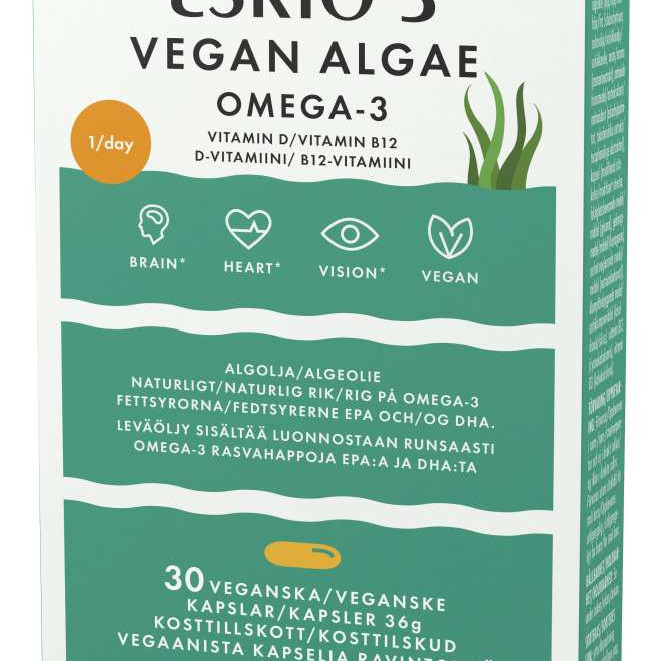 Eskio-3 Vegan Algae Omega-3 30 vegekapsl