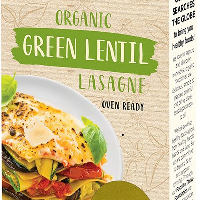 Vihreä linssilasagnelevy 250g luomu