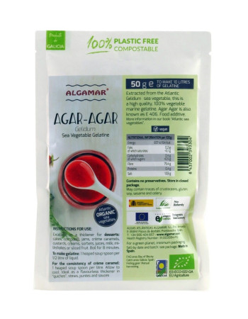 Algamar Agar agar kasvipohjainen hyydyttäjä luomu 50g