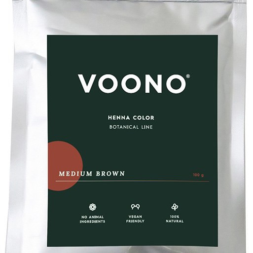 VOONO Henna-kasvihiusväri, ruskea 100g