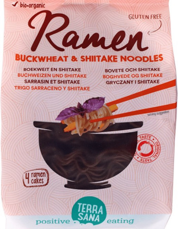 Ramen-nuudeli, tattari & siitake 280 g, TerraSana