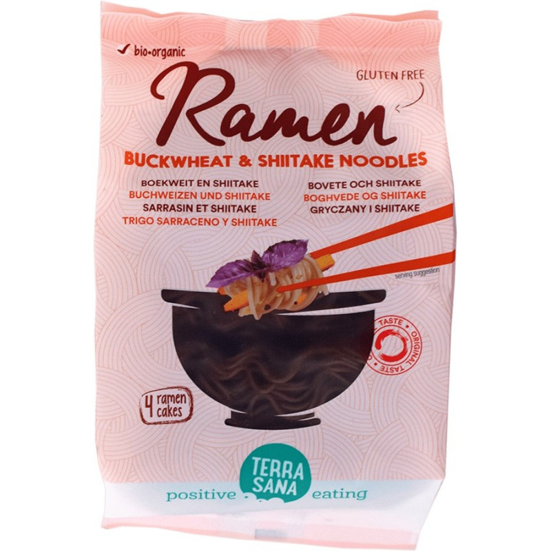 Ramen-nuudeli, tattari & siitake 280 g, TerraSana