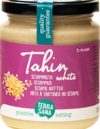 TerraSana Vaalea tahini, suolaton 250g luomu (paahdettu)