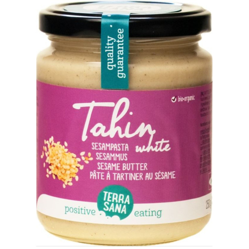 TerraSana Vaalea tahini, suolaton 250g luomu (paahdettu)