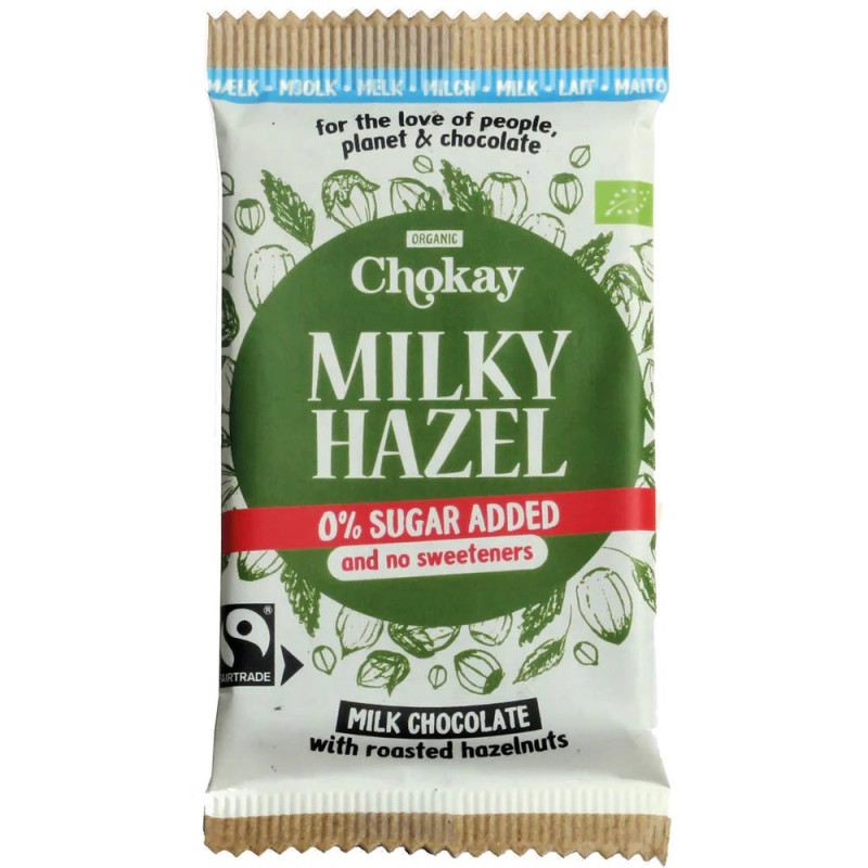 Chokay Maitosuklaa hasselpähkinä sokeriton 70g