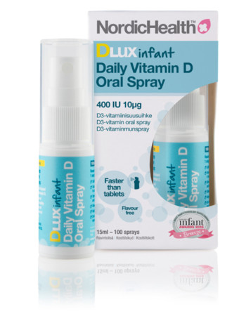 Nordic Health Dlux infant 10mcg vauvat/lapset d-vitamiinisuihke 15ml